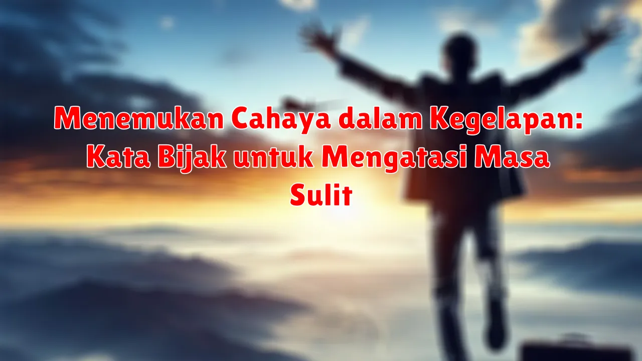 Menemukan Cahaya dalam Kegelapan: Kata Bijak untuk Mengatasi Masa Sulit