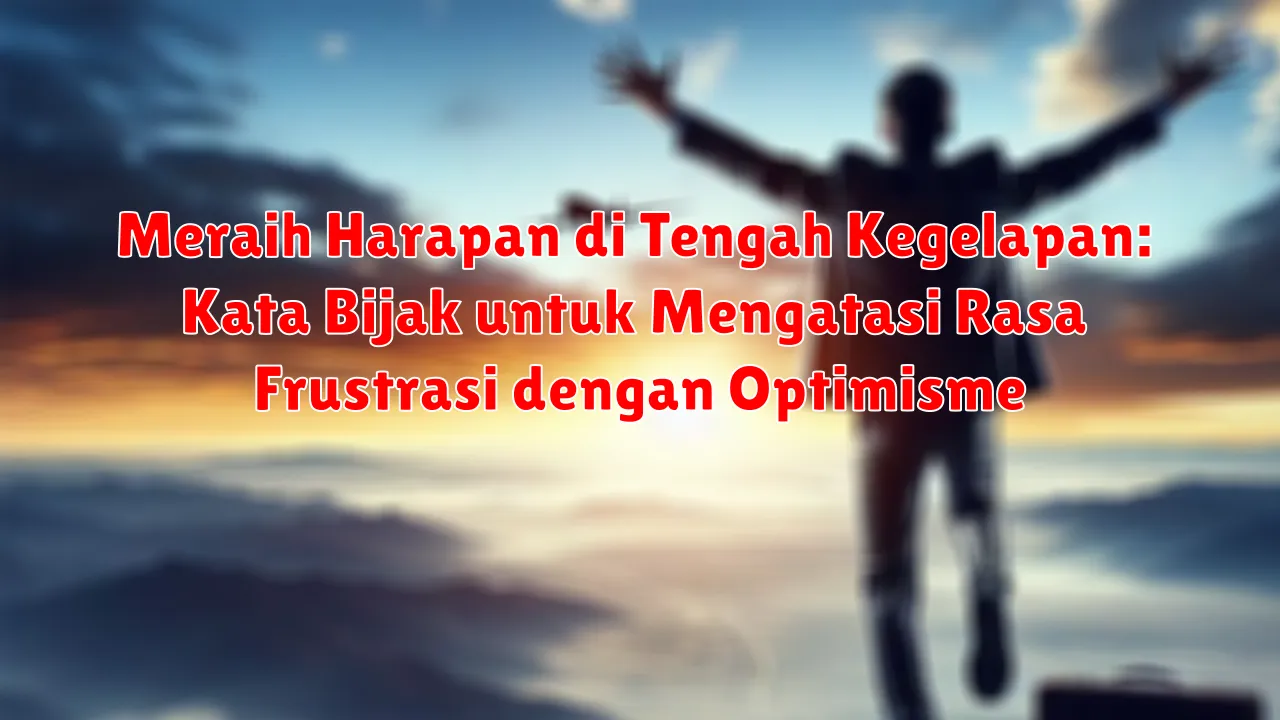 Meraih Harapan di Tengah Kegelapan: Kata Bijak untuk Mengatasi Rasa Frustrasi dengan Optimisme